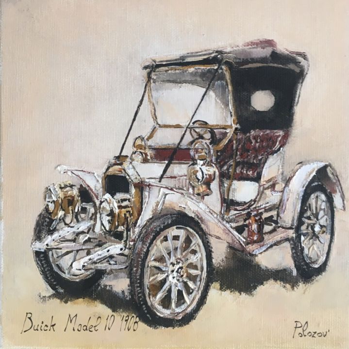 Painting titled "Buick model 10" by Andrii Polozov, Original Artwork, Oil