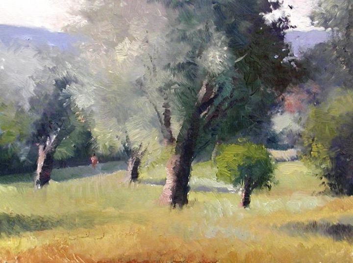 Pittura intitolato "Renoirs Garden, Sou…" da Bo Fransson, Opera d'arte originale, Olio