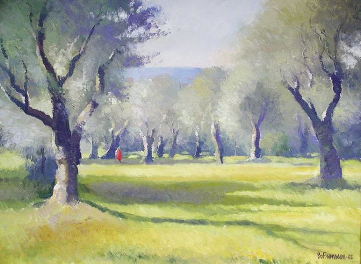 Peinture intitulée "Springtime in the G…" par Bo Fransson, Œuvre d'art originale, Huile