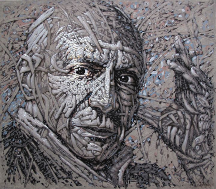 Pintura intitulada "Portrait of Pablo P…" por Bogdan Dide, Obras de arte originais, Óleo