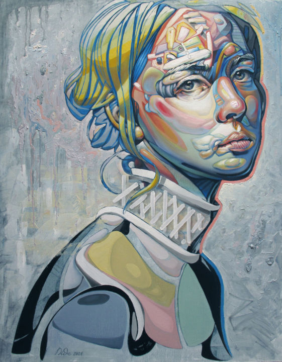 Peinture intitulée "Non title" par Bogdan Dide, Œuvre d'art originale, Huile