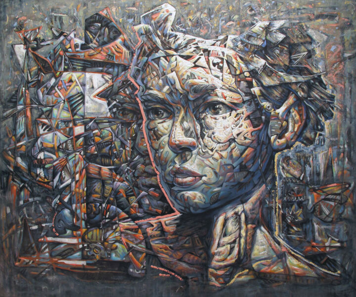 Картина под названием "Non title 2" - Bogdan Dide, Подлинное произведение искусства, Масло