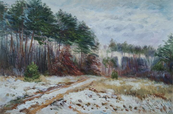 Peinture intitulée "First day of winter" par Bogdan Ermakov, Œuvre d'art originale, Huile