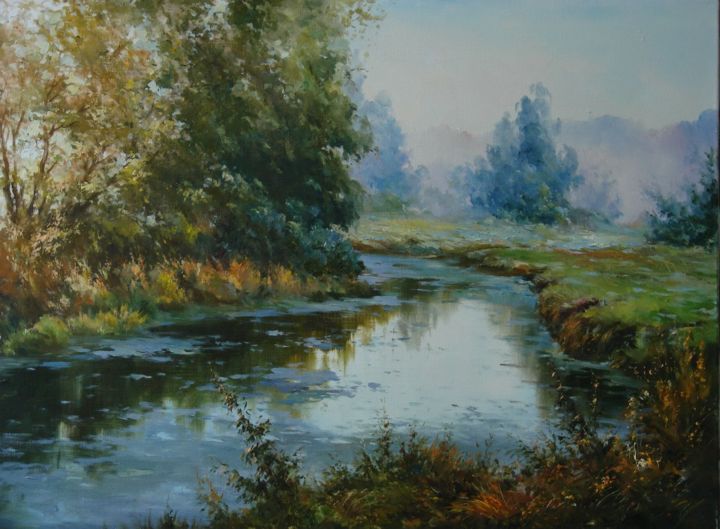 Painting titled "Пробудження" by Bogdan Kuziv, Original Art, Oil