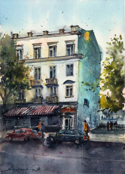 제목이 "Postal Avenue Kryvy…"인 미술작품 Bogdan Shiptenko로, 원작, 수채화