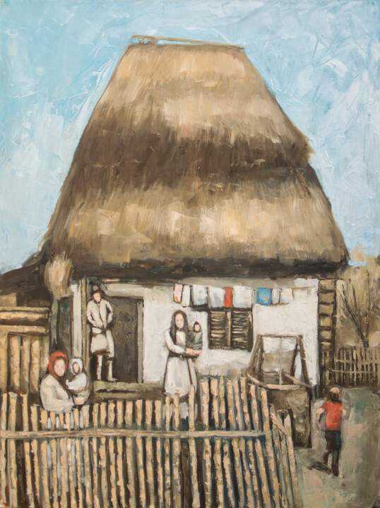 Painting titled "Leaving home" by Bogdan Tigan, Original Artwork, Oil