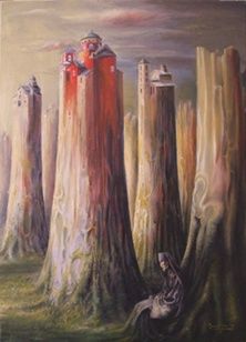 Картина под названием "Kings island" - Bogdan Jovanovic, Подлинное произведение искусства, Масло