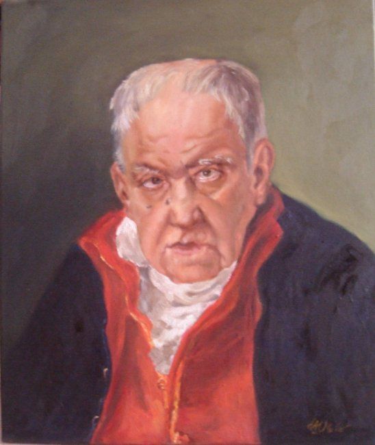 Schilderij getiteld "Felix  Maximo Lopez" door Mihaela Mihailovici, Origineel Kunstwerk, Olie