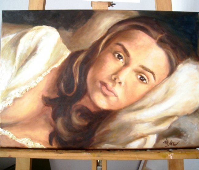 Painting titled "Keira Knightley" by Mihaela Mihailovici, Original Artwork, Oil