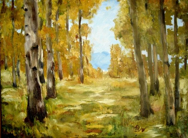 Painting titled "Autumn" by Mihaela Mihailovici, Original Artwork, Oil