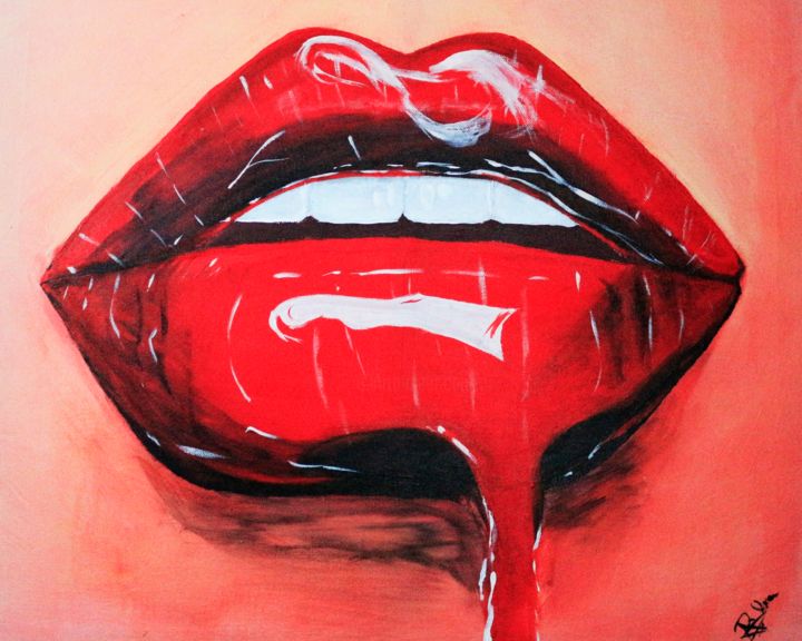 Painting titled "Melting kiss" by Alexandra Boicu, Original Artwork, Acrylic