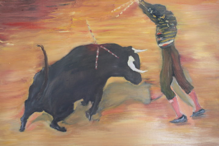 Painting titled "Le toreador" by Boiko Popov, Original Artwork, Oil