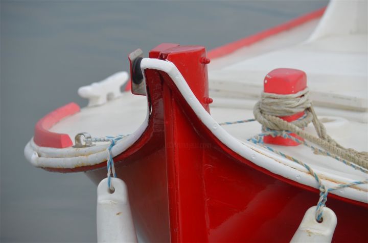 Fotografía titulada "Pinasse rouge" por Bois9, Obra de arte original, Fotografía digital Montado en Aluminio