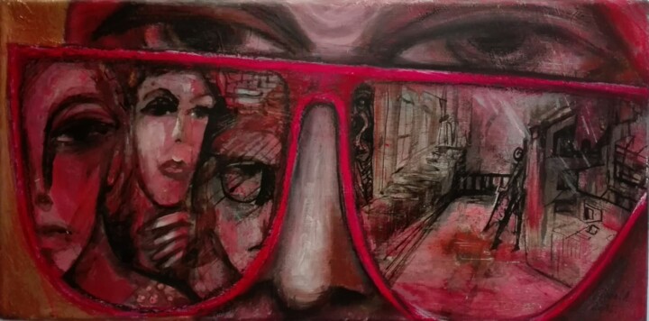 Painting titled "Reflection" by Bojana Sindjic Antonijevic, Original Artwork, Acrylic