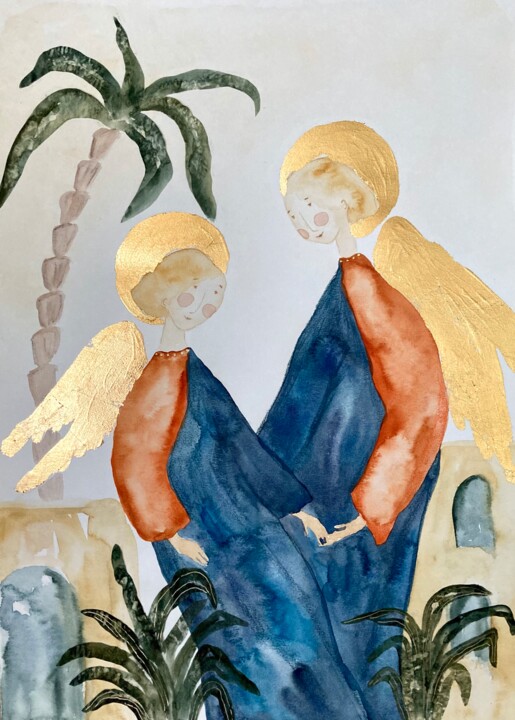 Photography titled "Dancing angels" by Ekaterina Bokova, Original Artwork, Watercolor