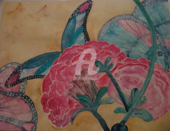 Ζωγραφική με τίτλο "New Spring" από Bolonie Shuhaibar, Αυθεντικά έργα τέχνης, Ακουαρέλα