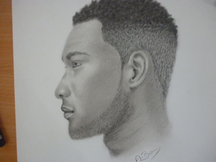 Drawing titled "Black man" by Bom Art, Original Artwork, Graphite