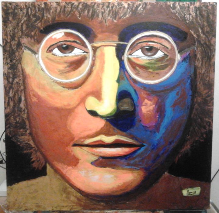 Painting titled "JOHN LENNON" by Borizio, Original Artwork