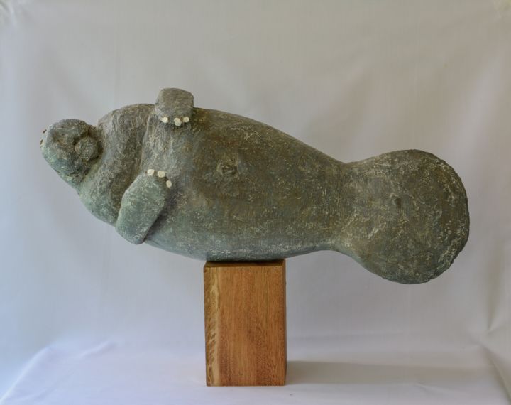Escultura intitulada "PEIXE  BOI" por Barake Sculptor, Obras de arte originais, Papel