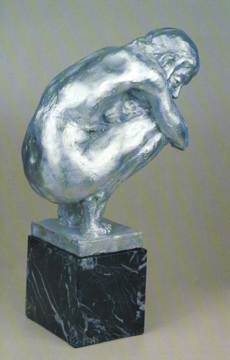 Sculpture titled "NA PONTA DOS PÉS" by Barake Sculptor, Original Artwork, Metals