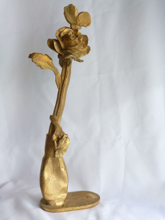 Skulptur mit dem Titel "ROSA PERERECA E BOR…" von Barake Sculptor, Original-Kunstwerk, Metalle