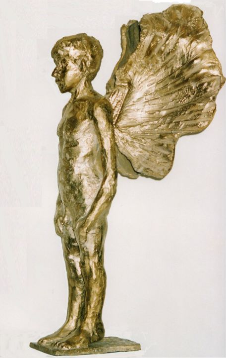 Sculpture titled "ANGEL" by Barake Sculptor, Original Artwork, Metals