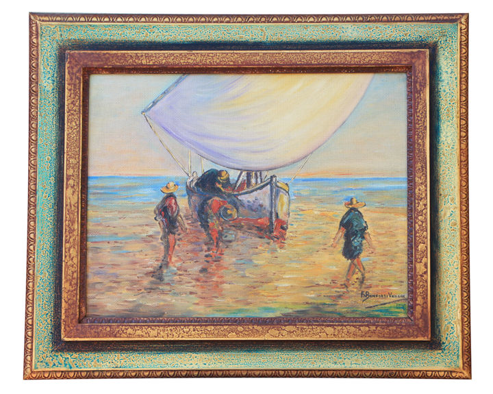 Pintura titulada "Los Pescadores" por Franco Adriano Bonforti, Obra de arte original, Oleo