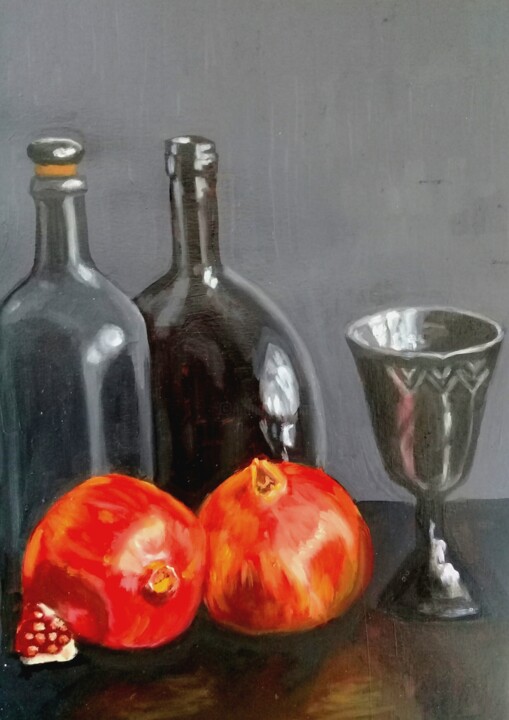 Malarstwo zatytułowany „Granada, vino y ace…” autorstwa Bonifacio Contreras, Oryginalna praca, Olej