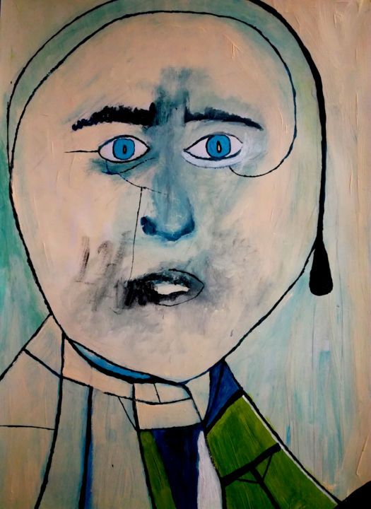 Peinture intitulée "L'homme qui venait…" par Diploé, Œuvre d'art originale, Acrylique