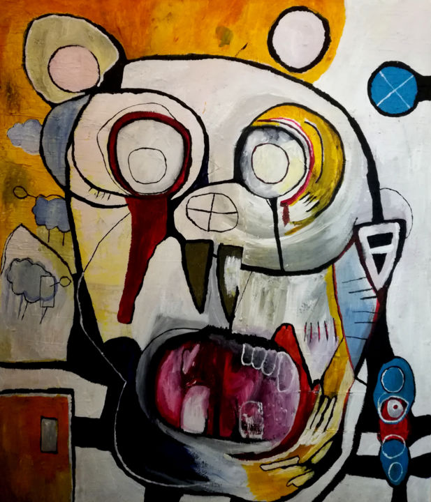 Peinture intitulée "Tractus Logicus" par Diploé, Œuvre d'art originale, Acrylique