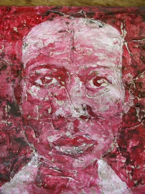 Painting titled "visage" by Thierry Bonte, Original Artwork