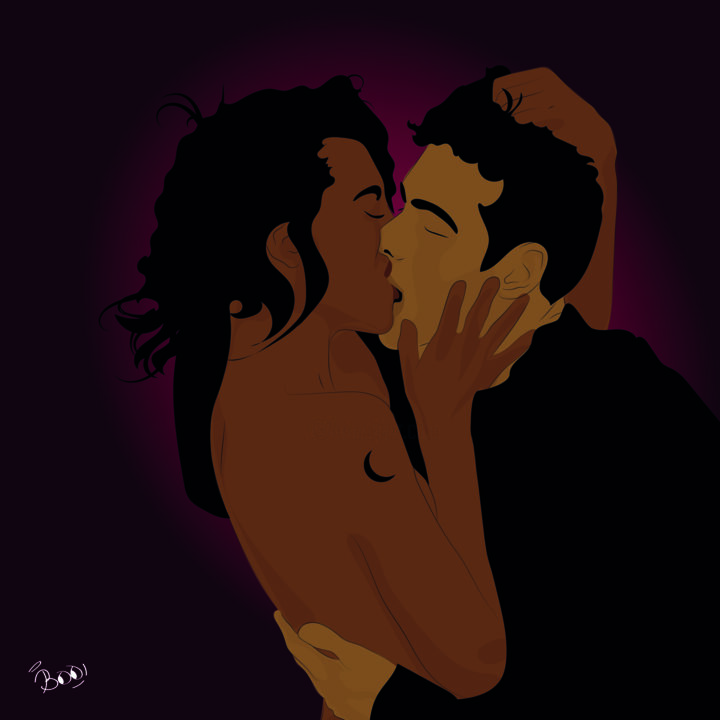 Digital Arts titled "Kiss" by Boo Island, Original Artwork, 2D Digital Work