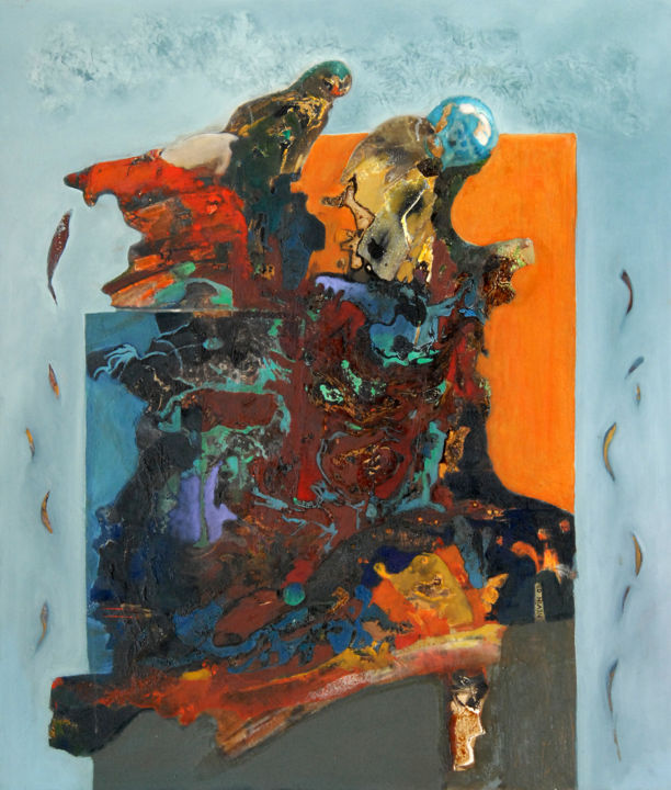Pintura titulada "composition" por Nevin Boragan, Obra de arte original, Acrílico