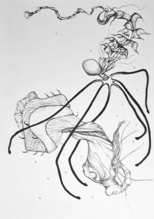 Рисунок под названием "relations" - Borca, Подлинное произведение искусства, Карандаш