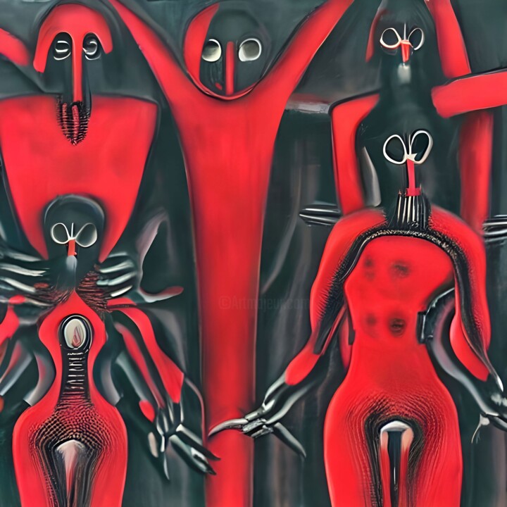 Digital Arts titled "carnival of strange…" by Boris Tetiushin, Original Artwork, Digital Painting