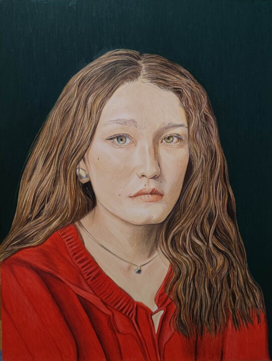 图画 标题为“Portrait de Aidana…” 由Sandrine Borgniet, 原创艺术品, 铅笔