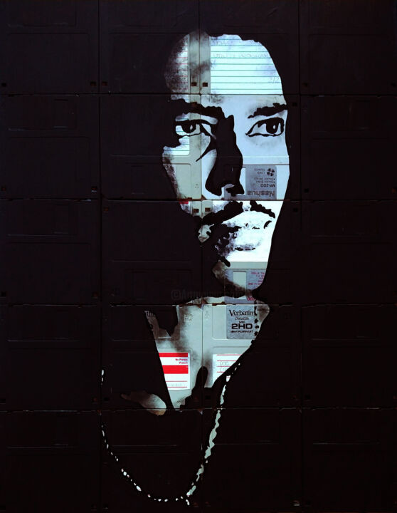 Schilderij getiteld "Man portrait #2" door Boriani 2.0, Origineel Kunstwerk, Acryl