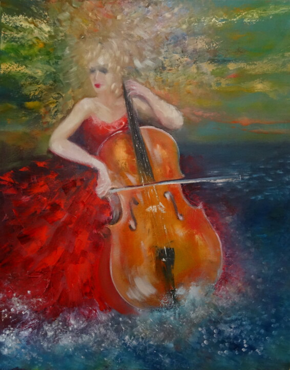 Painting titled "The Ocean of Sound" by Boris Deriy (Border), Original Artwork, Oil