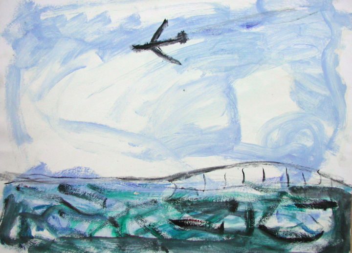 Malerei mit dem Titel "tampa-bay-plane.jpg" von Boris Kawliche, Original-Kunstwerk