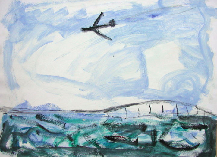 Painting titled "tampa-bay-plane.jpg" by Boris Kawliche, Original Artwork