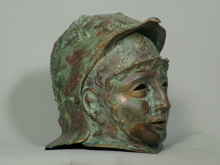 Rzeźba zatytułowany „Roman helmet” autorstwa Boris Sarikov, Oryginalna praca, Odlew