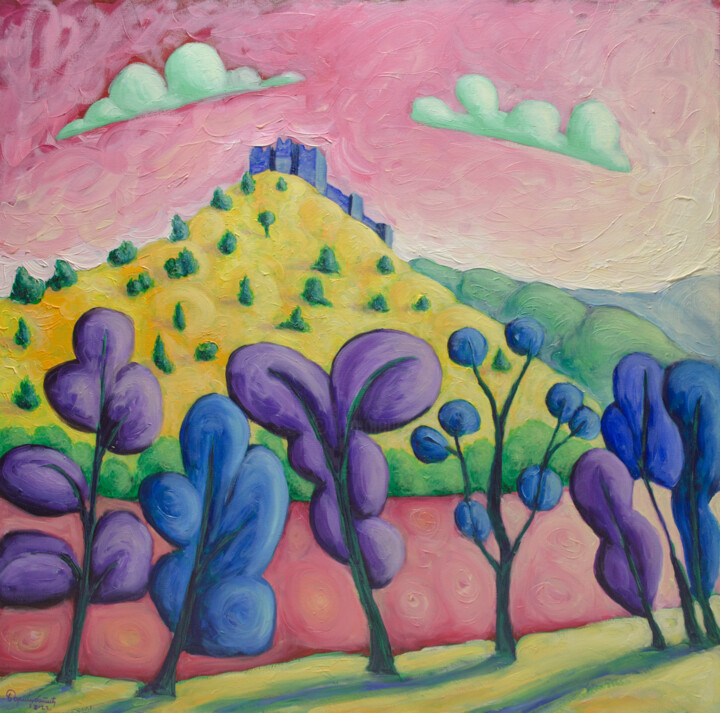 제목이 "Ibar Valley"인 미술작품 Boris Subotic로, 원작, 기름 나무 들것 프레임에 장착됨