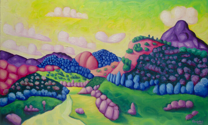 제목이 "Mt. Zelengora"인 미술작품 Boris Subotic로, 원작, 기름 나무 들것 프레임에 장착됨