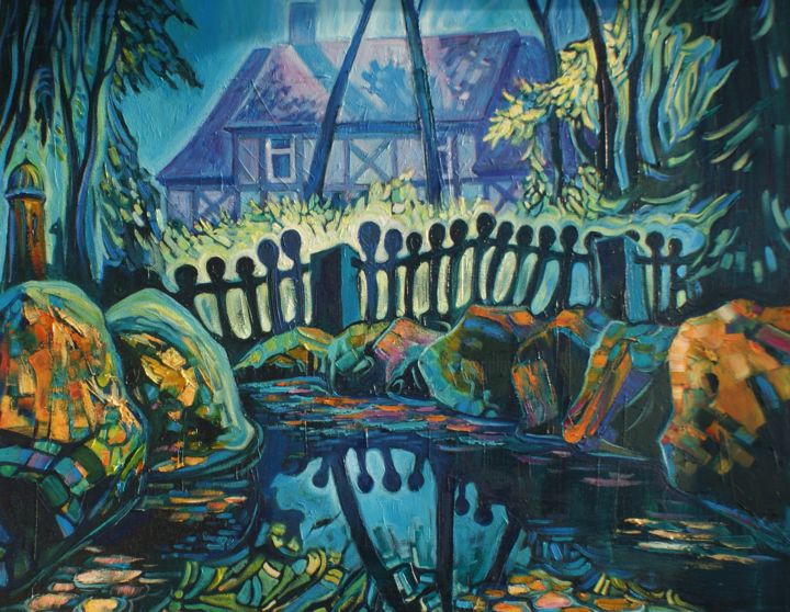 Painting titled ""В ожидании Гофмана"" by Boris Zhigalov, Original Art, Oil