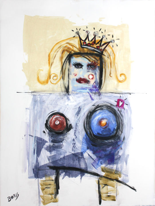 Malerei mit dem Titel "La Reine" von Boris Akielaszek, Original-Kunstwerk