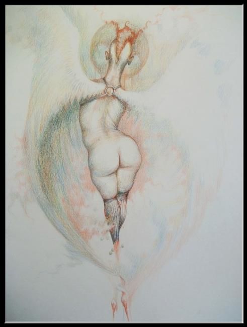 Dibujo titulada "Angel" por Boris Tupeiko, Obra de arte original