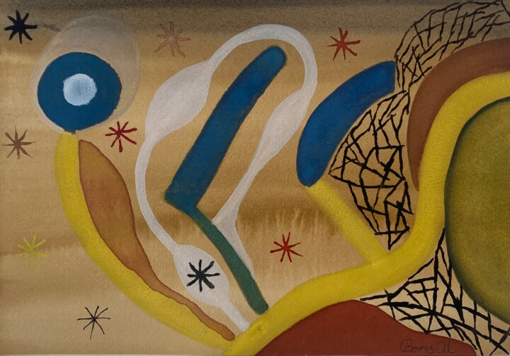Peinture intitulée "Stars" par Boris C. Mibøy, Œuvre d'art originale, Aquarelle