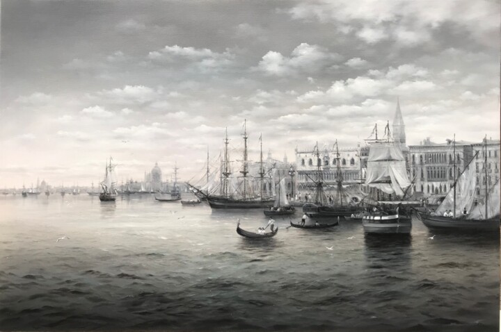 Картина под названием "“Оттенки Венеции»" - Александр Борисенко, Подлинное произведение искусства, Масло Установлен на Дерев…