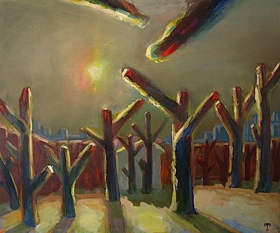 Schilderij getiteld "В ожидании зимы" door Boris Kotov, Origineel Kunstwerk, Anders