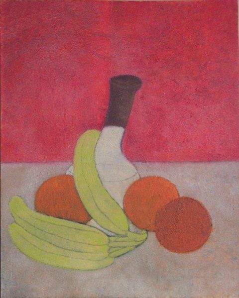 Malerei mit dem Titel "White Wine and Fruit" von Borislav Todorovic, Original-Kunstwerk